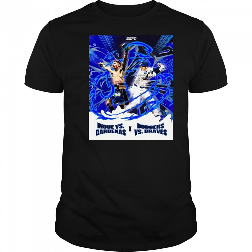 The Monster Mashup Inoue vs. Cardenas X Los Angeles Dodgers vs Braves t-shirt