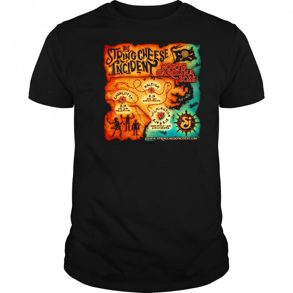 The String Cheese Incident North Carolina 2025 Tour Pirate Map Dates T-shirt