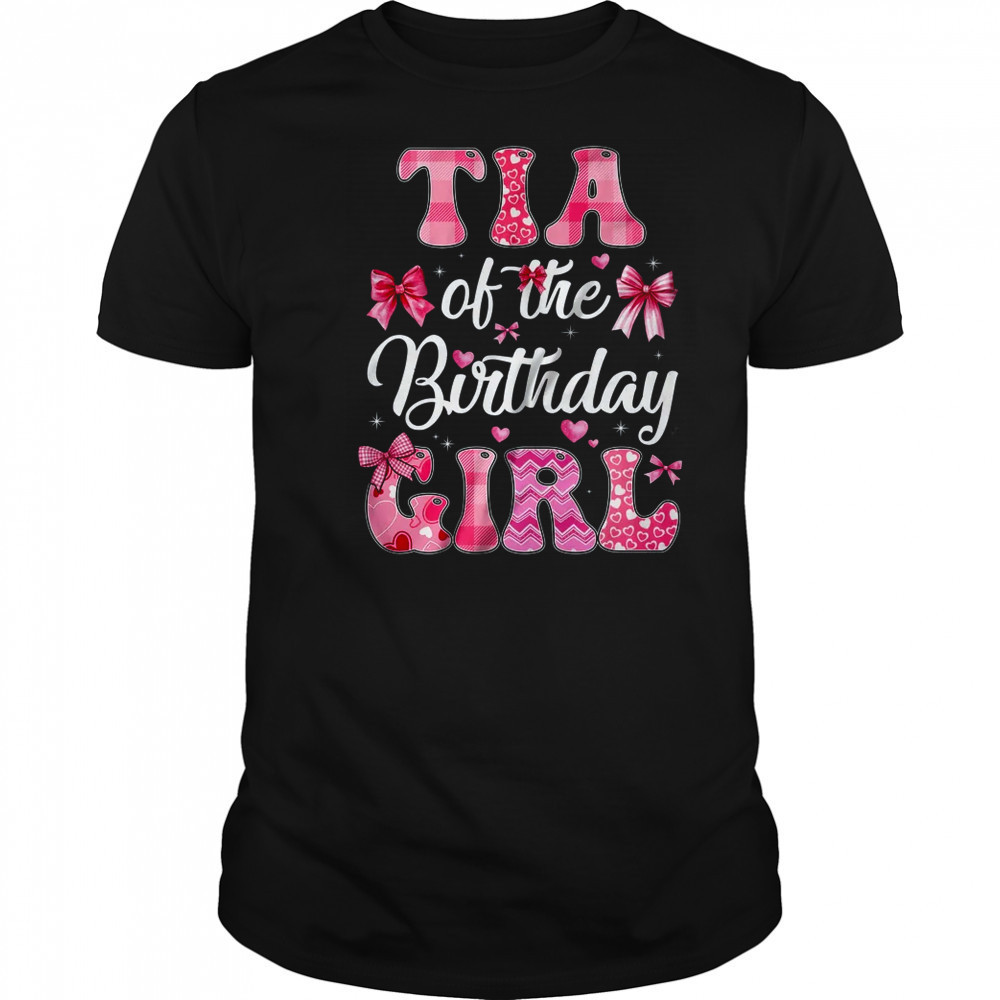 Tia Of The Birthday Girl Family Pink Coquette Bow shirt