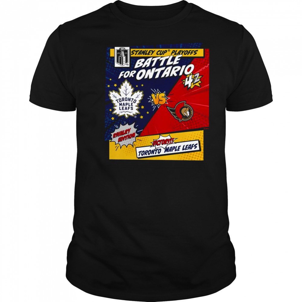 Toronto Maple Leafs Vs Ottawa Senators 2025 Stanley Cup Playoffs Rivalry Comic Pop T-Shirt