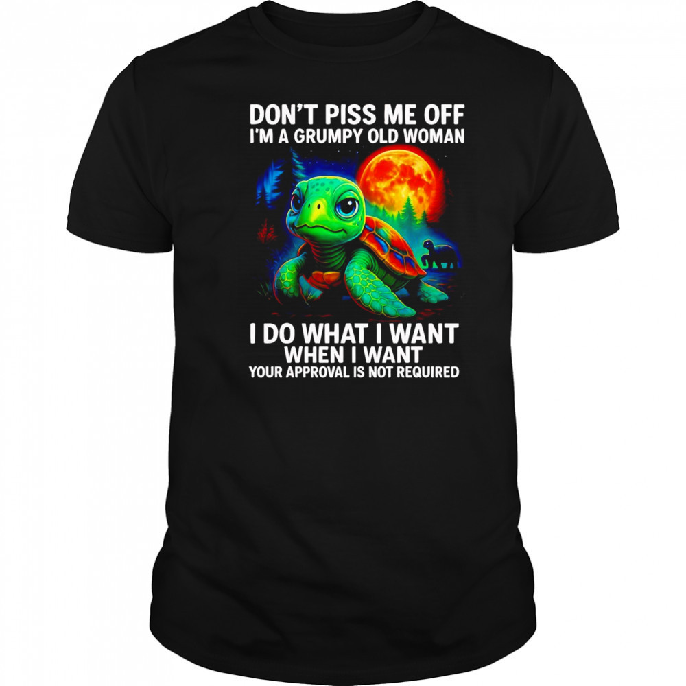 Turtle don’t piss me off I’m a grumpy old woman I do what I want shirt