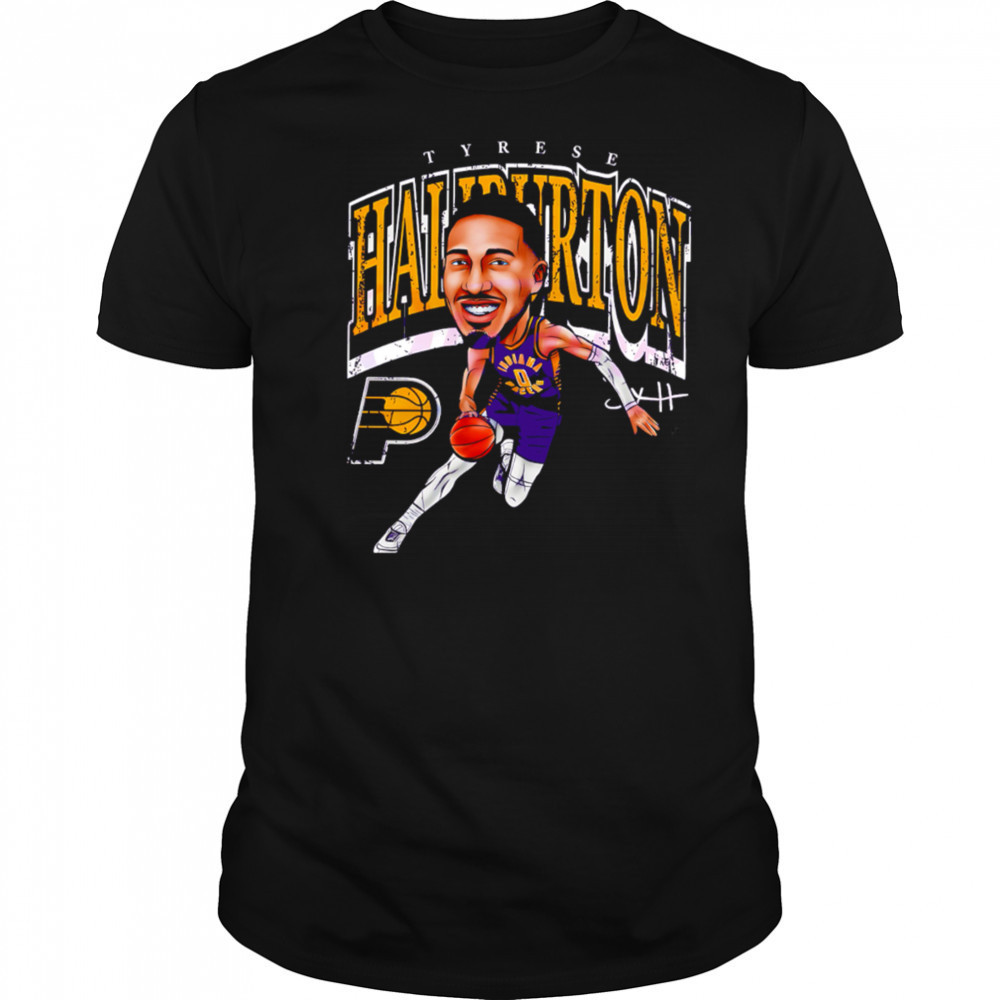 Tyrese Haliburton Indiana Pacers Basketball Cartoon Style funny cartoon shirt