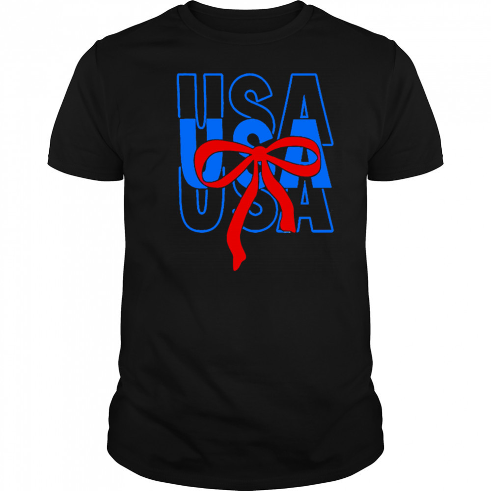 USA repeat attach a bow shirt