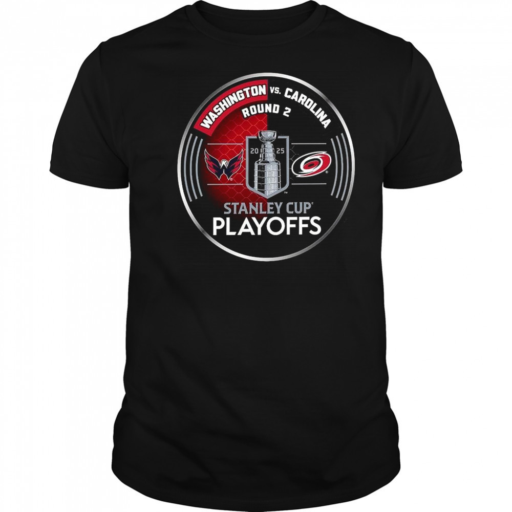 Washington Capitals vs. Carolina Hurricanes Inglasco 2025 Stanley Cup Playoffs Second Round Dueling Match-Up Hockey Shirt