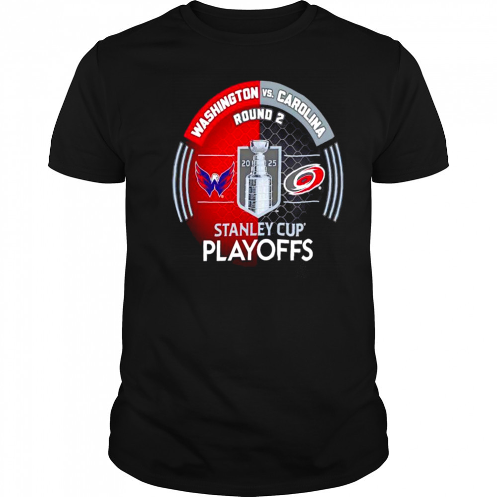 Washington Capitals vs. Carolina Hurricanes Inglasco 2025 Stanley Cup Playoffs Second Round Dueling Match Up Hockey shirt