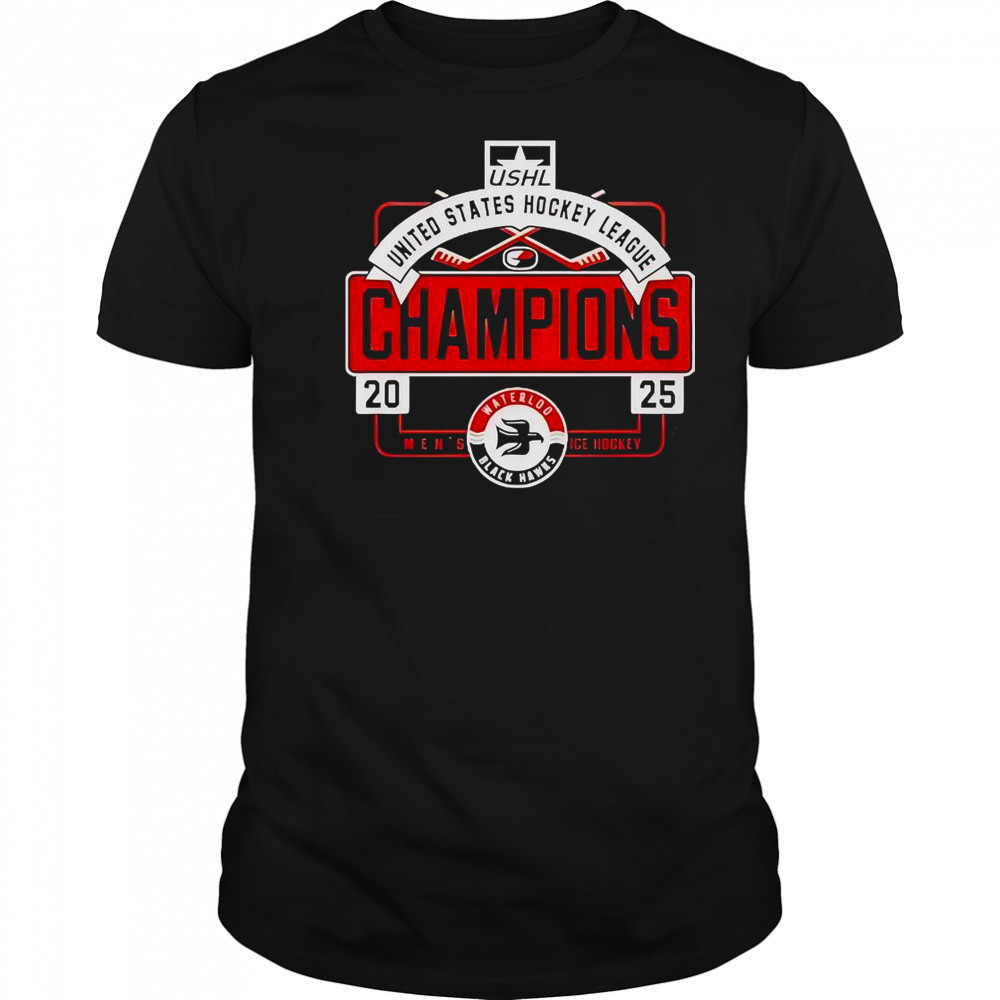 Waterloo Black Hawks USHL Champions Men’s Ice Hockey 2025 T-Shirt