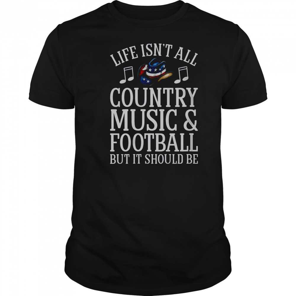 Womens Country Music And Football Funny Country Music T-Shirt