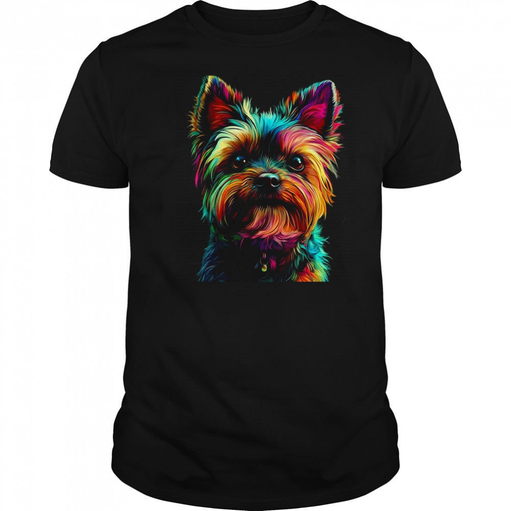 Yorkshire Terrier Dog Colorful Face Dog Lover Men Women shirt