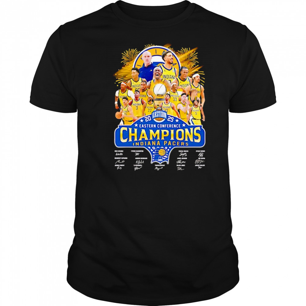 2025 Eastern Conference Champions Indiana Pacers signature shirt