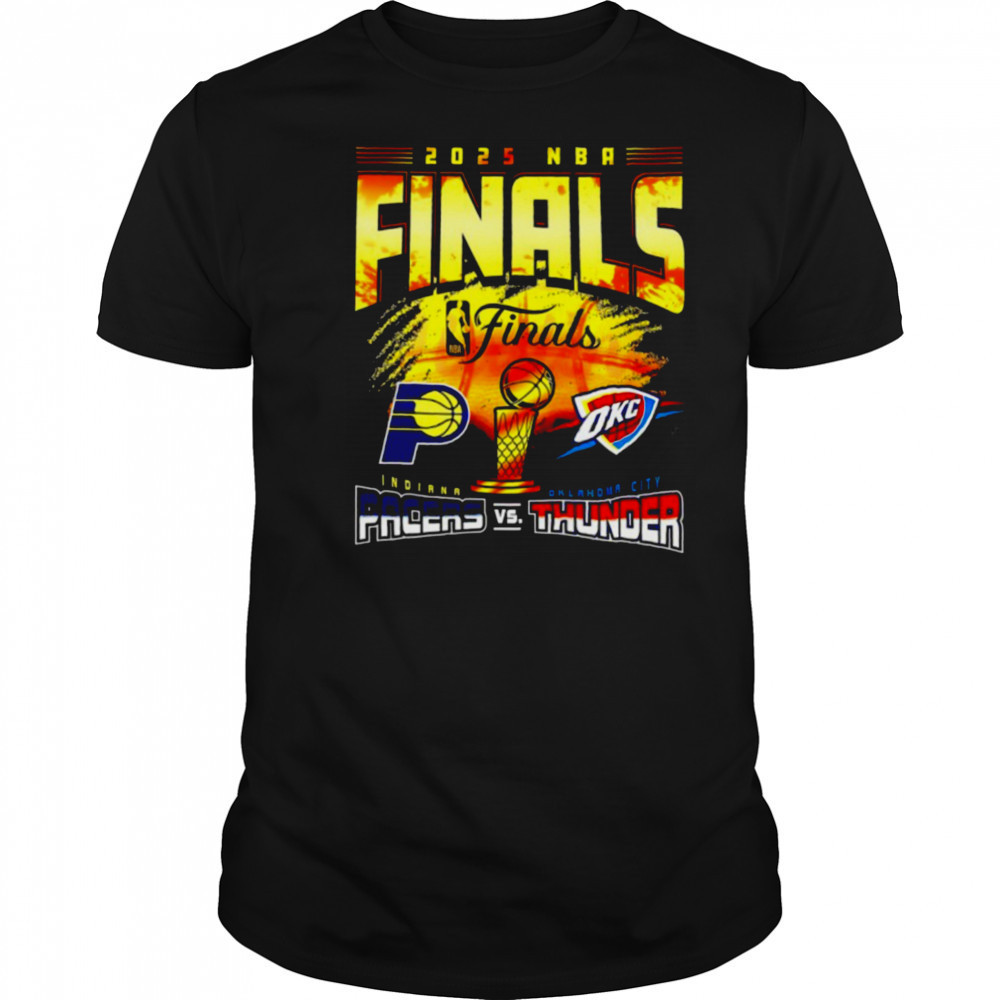 2025 NBA Finals Indiana Pacers vs. Oklahoma City Thunder dueling teams logo shirt