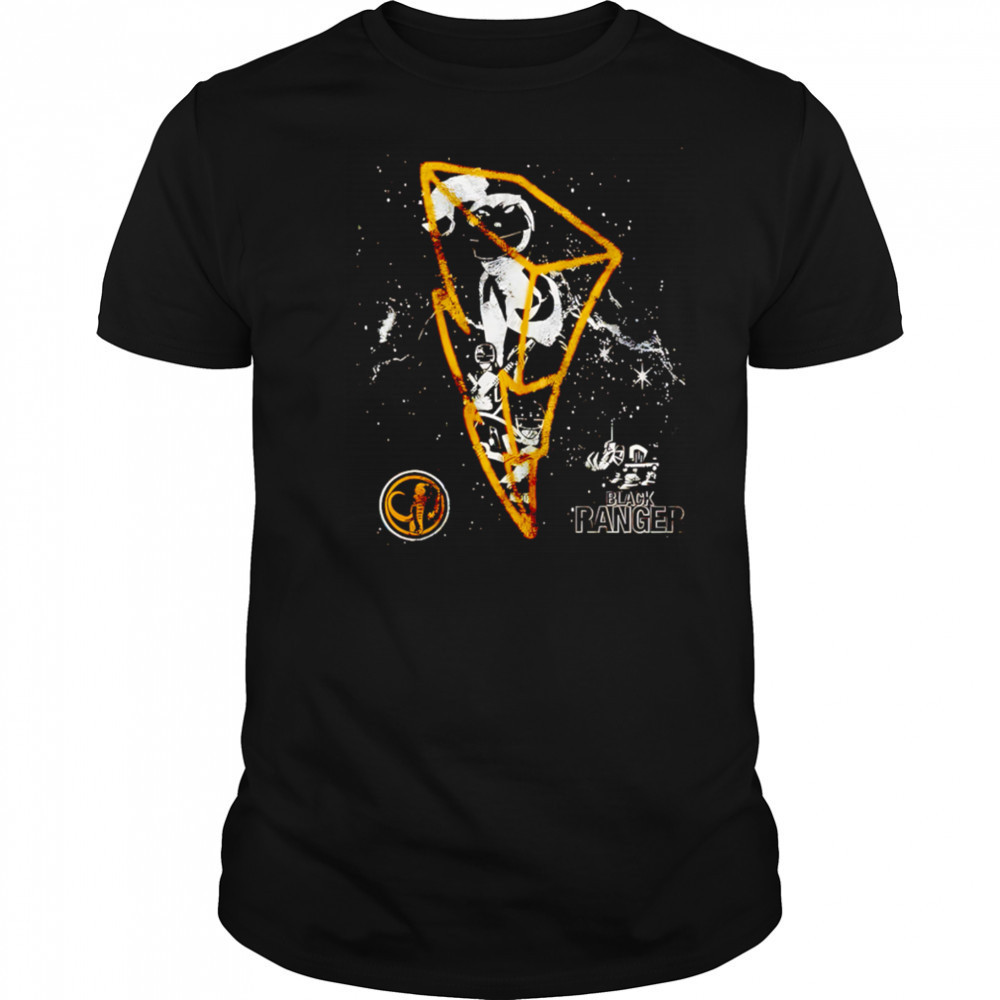 3D lightning Black Ranger retro shirt