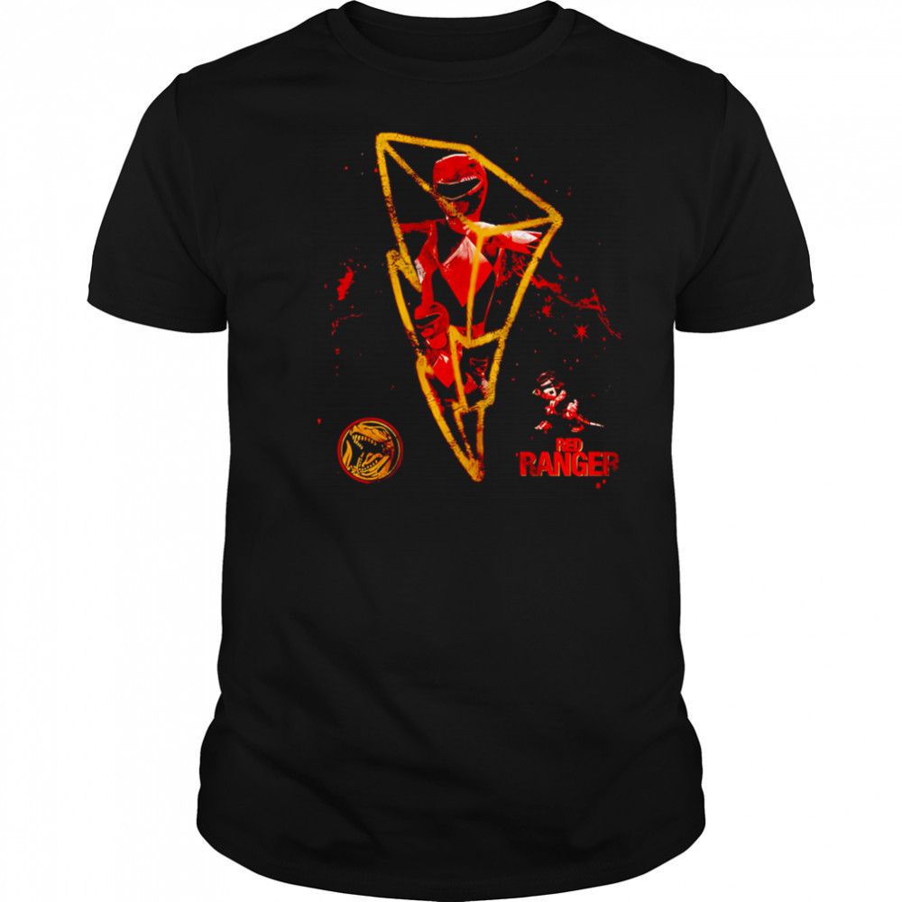 3D lightning Red Ranger retro shirt