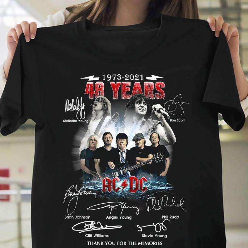 ACDC 48 Years Anniversary Past Present Members Music T-Shirt