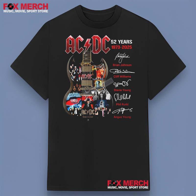 ACDC 52 Years 1973-2025 Signatures Shirt