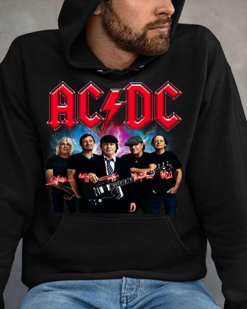 ACDC Rock Band Signatures T-Shirt For Men And Women