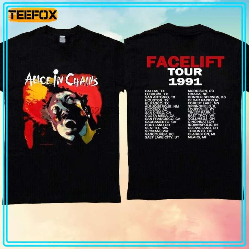 Alice In Chains Facelift Tour 1991 Rock Music T-Shirt