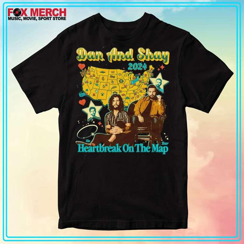Dan And Shay Heartbreak On The Map Tour 2024 T-Shirt Gift