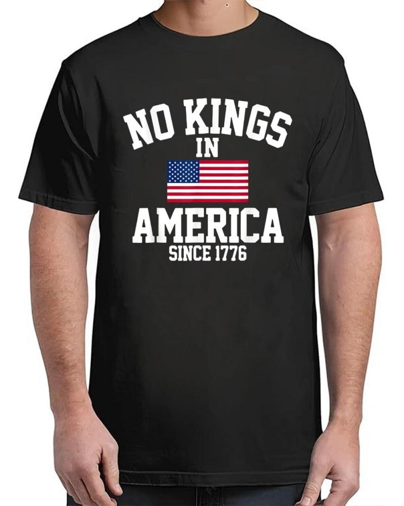 No Kings In America Since 1776 4th of July America Flag T-Shirt