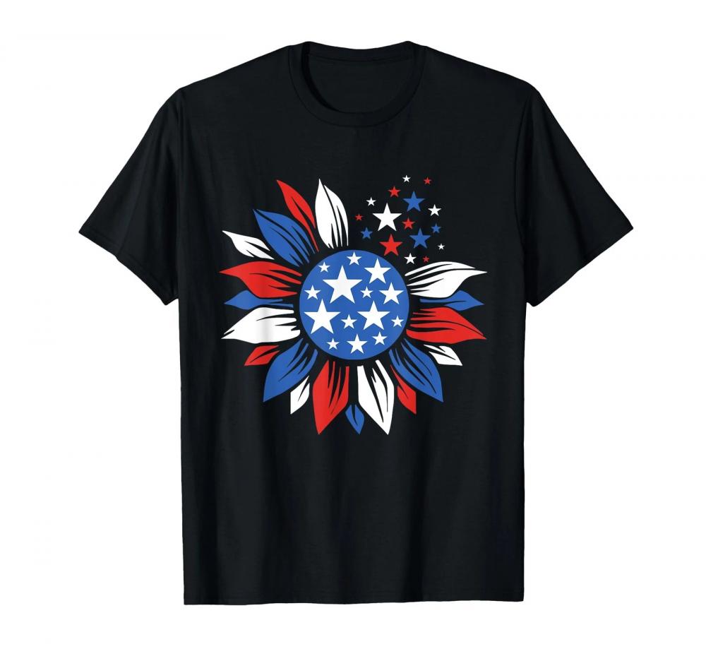 Sunflower 4th Of July Patriotic American 4th Of July T-Shirt
