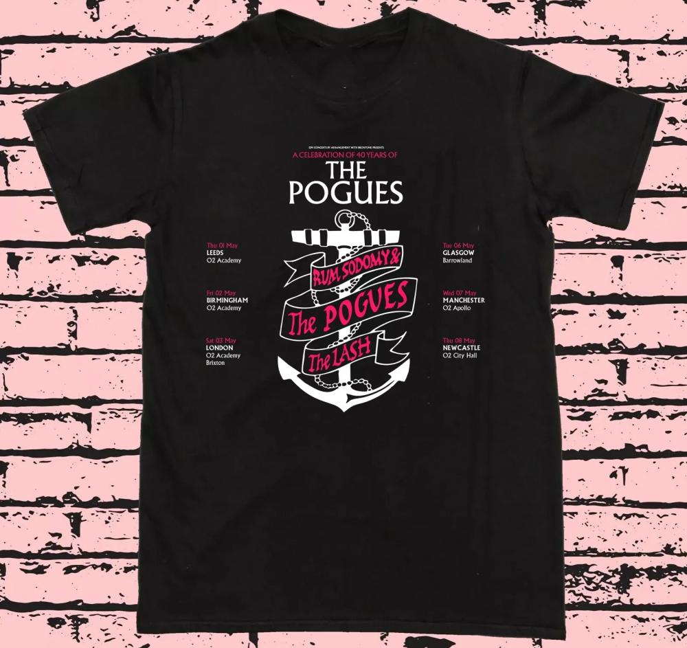 The Pogues 2025 TOUR 40 years of Rum Sodomy The Lash T Shirt