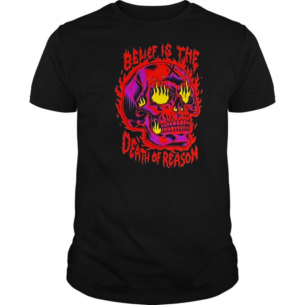 A Day To Remember Flaming Skull Belief Is The Death Of Reason Shirt