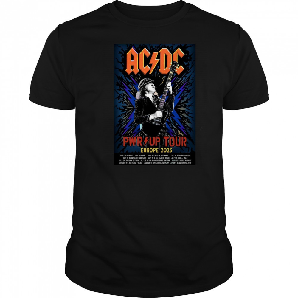 AC DC PWR UP Tour 2025 Poster T-Shirt