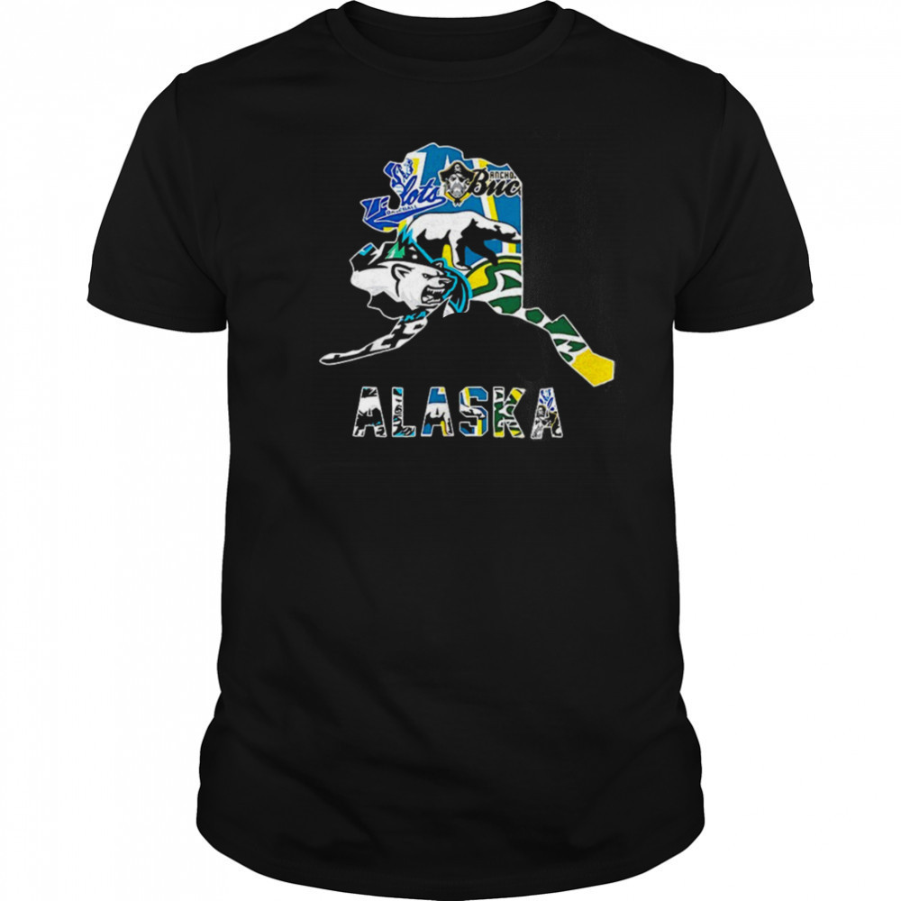 Alaska sports team map logo shirt