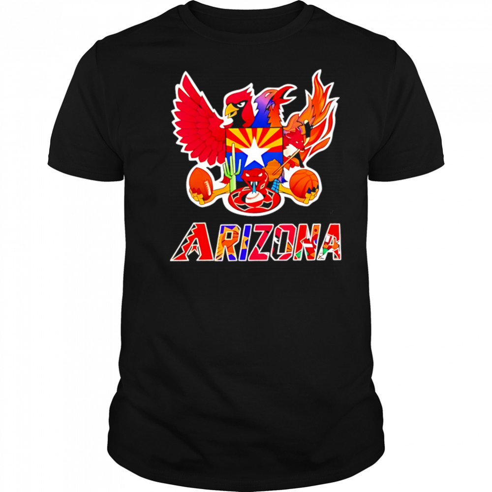 Arizona all mascots sports mashup logo shirt