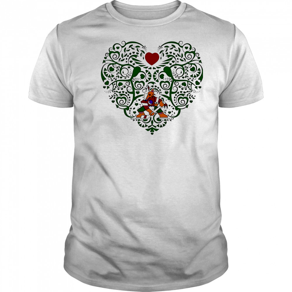 Arizona Coyotes Floral Pattern Heart logo shirt