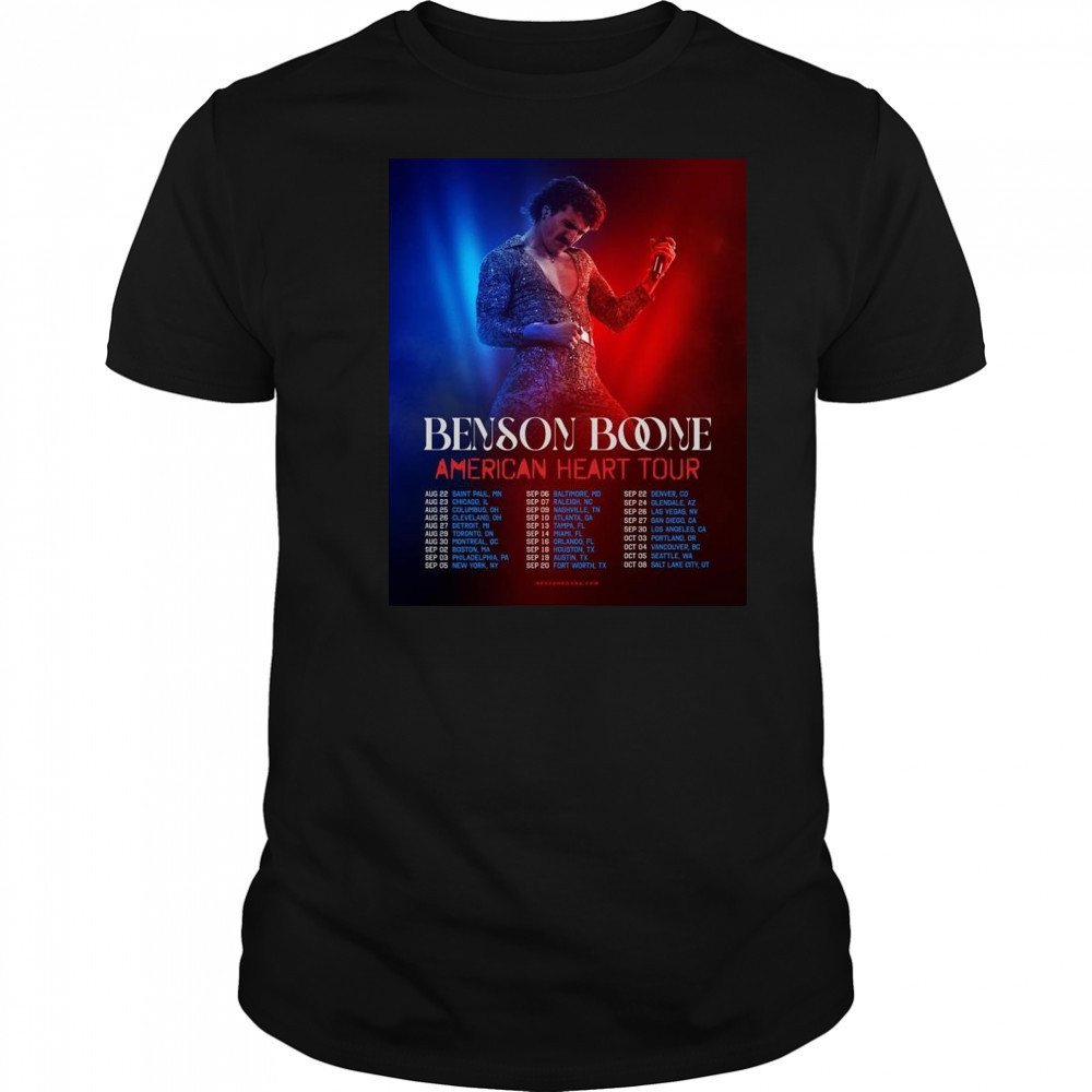 Benson Boone American Heart Tour 2025 Dates List Start In Saint Paul MN On August 22 Shirt