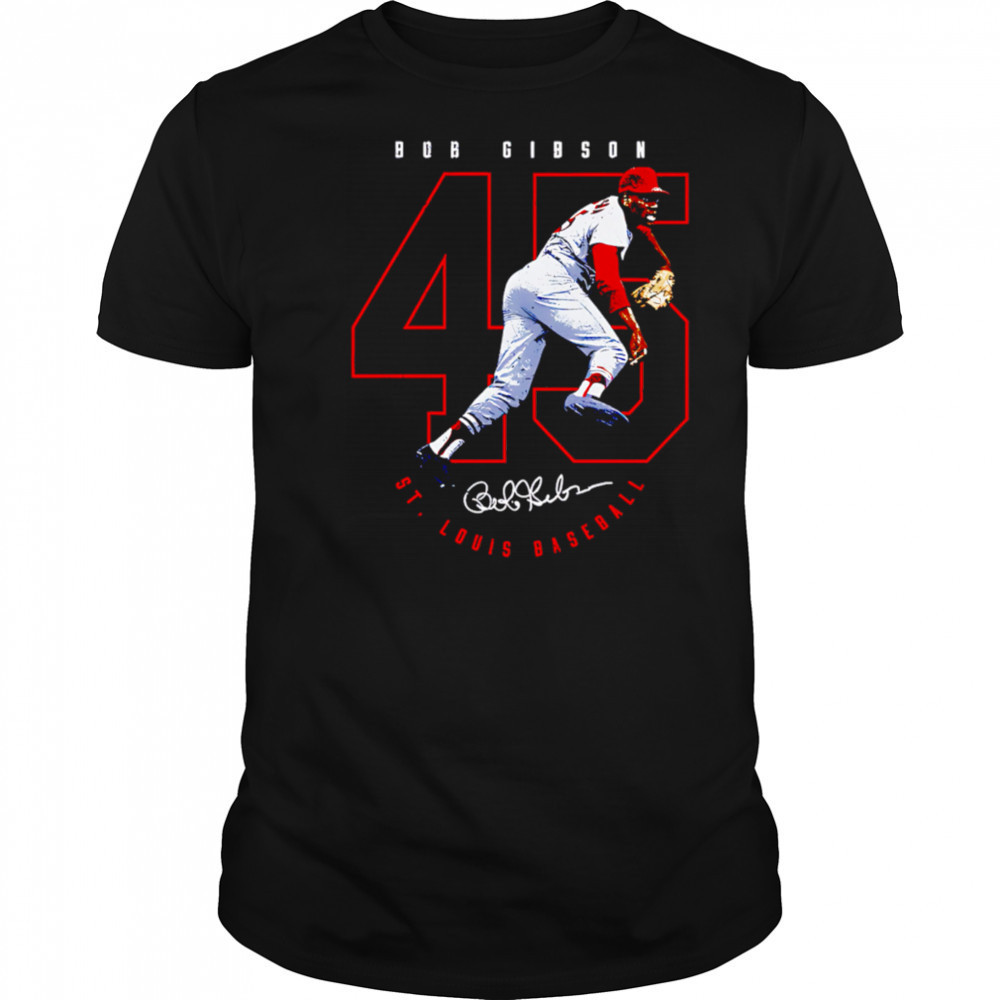 Bob Gibson St. Louis Number Outline shirt