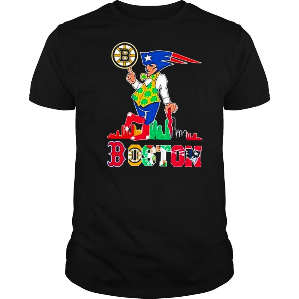 Boston Skyline Retro Sports Teams Logo 2025 Shirt