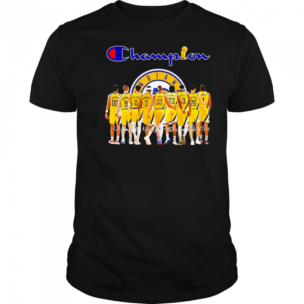 Champion Indiana Pacers players signature shirt