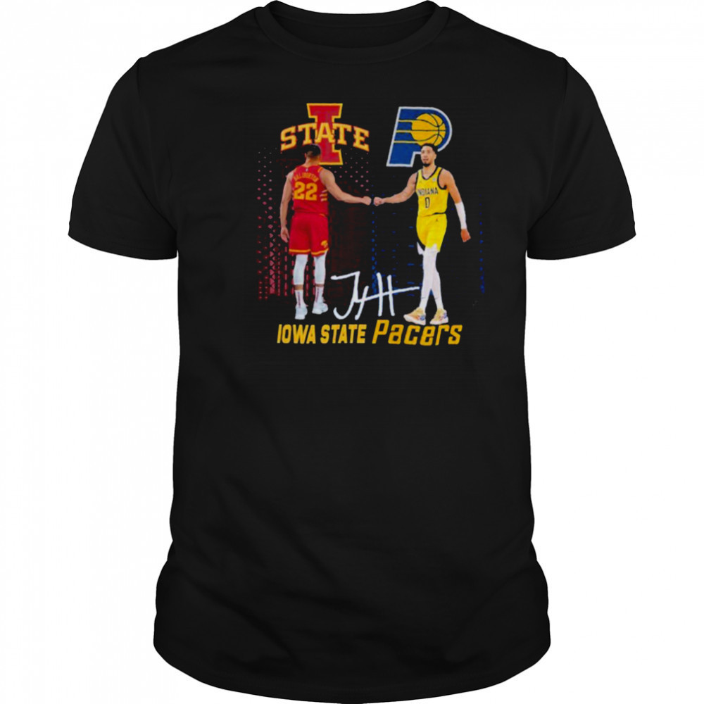 Court Leader And Tyrese Haliburton X Iowa State Cyclones Indiana Pacers Signature T shirts
