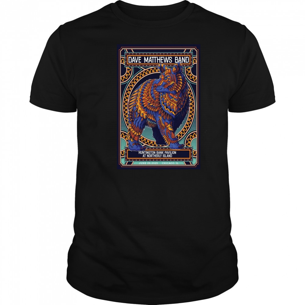Dave Matthews Band June 28 2025 Poster Huntington Bank Pavilion Chicago IL T-Shirt