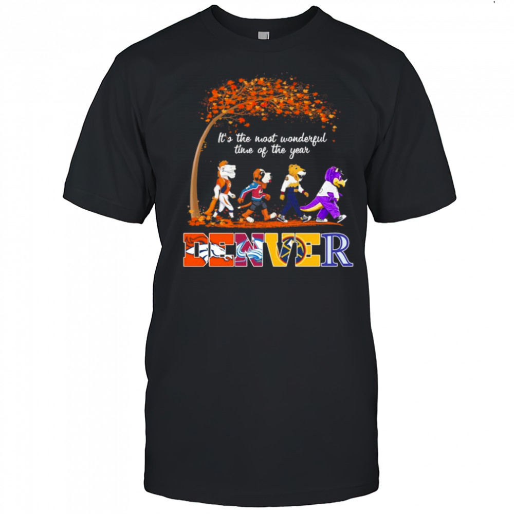 Denver Sports Teams Mascots & Beatles Abbey Road “It’s The Most Wonderful Time Of The Year” Shirt