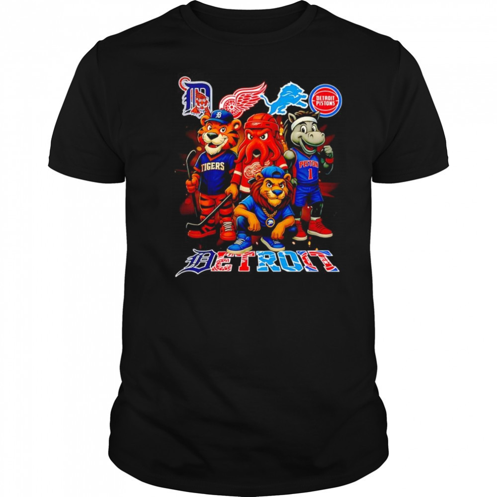 Detroit sports mascot pose shirt