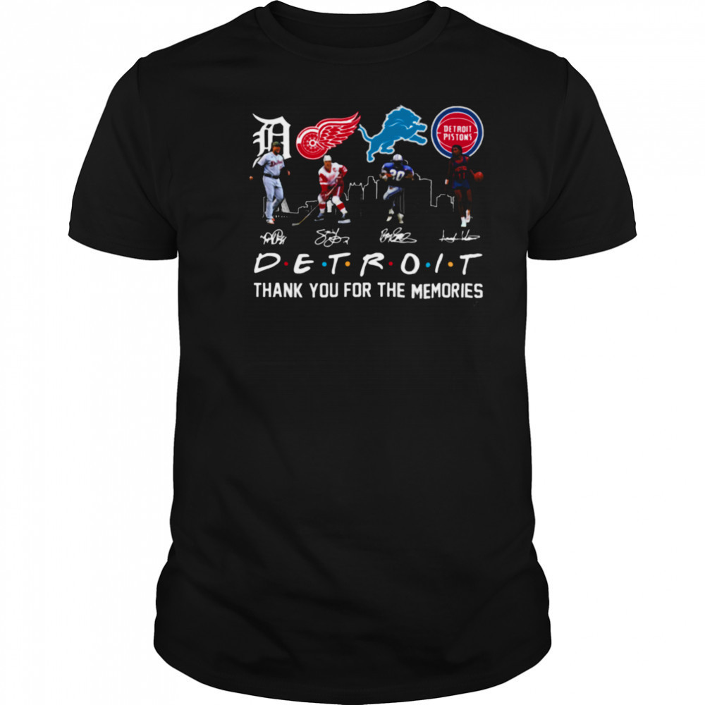 Detroit Team Sport Signature Thank You For The Memories T Shirt