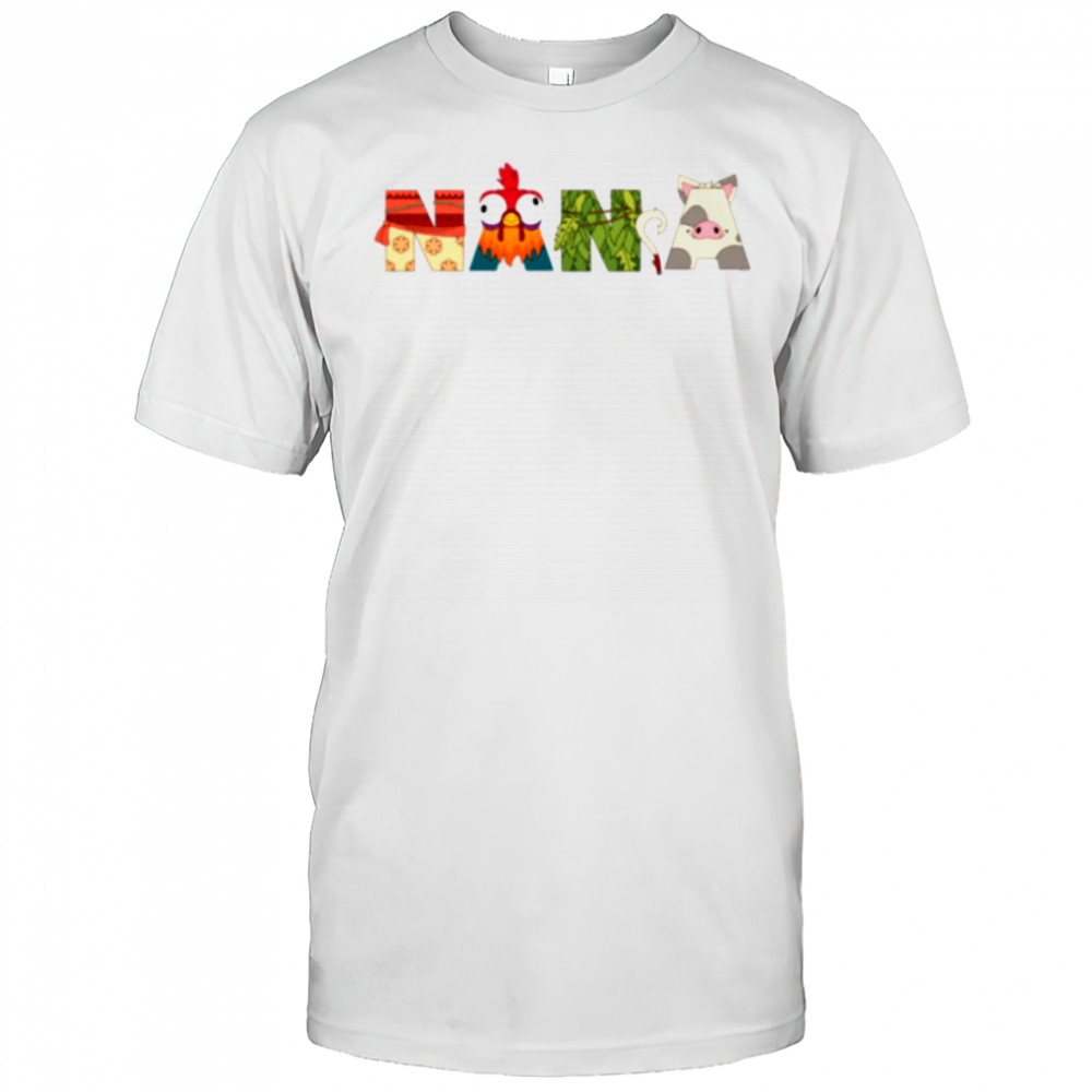 Disney Moana Letters Nana Grandma Gift Family Trip Vacation Shirt