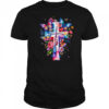 Faith Cross Floral Butterflies Christ Flowers Religious shirt
