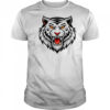 Ferocious white tiger illustration shirt