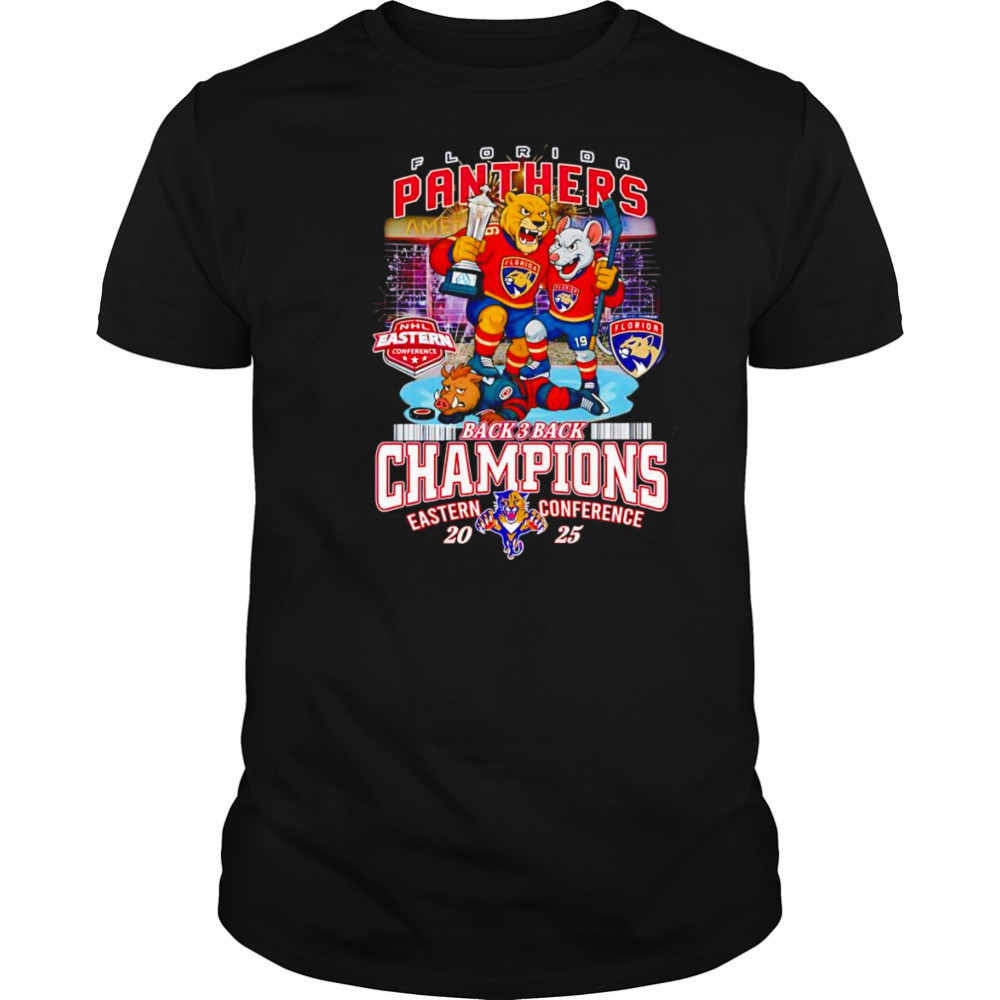 Florida Panthers back 3 back Champions Eastern Conference 2025 mascot shirt