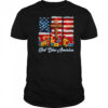 God Bless America Flag Cross Flowers Patriotic 4th Of July shirt