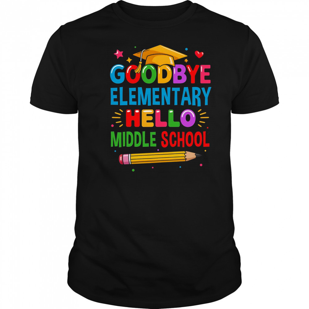 Graduation From Elementary To Middle School 2025 For Her Him shirt