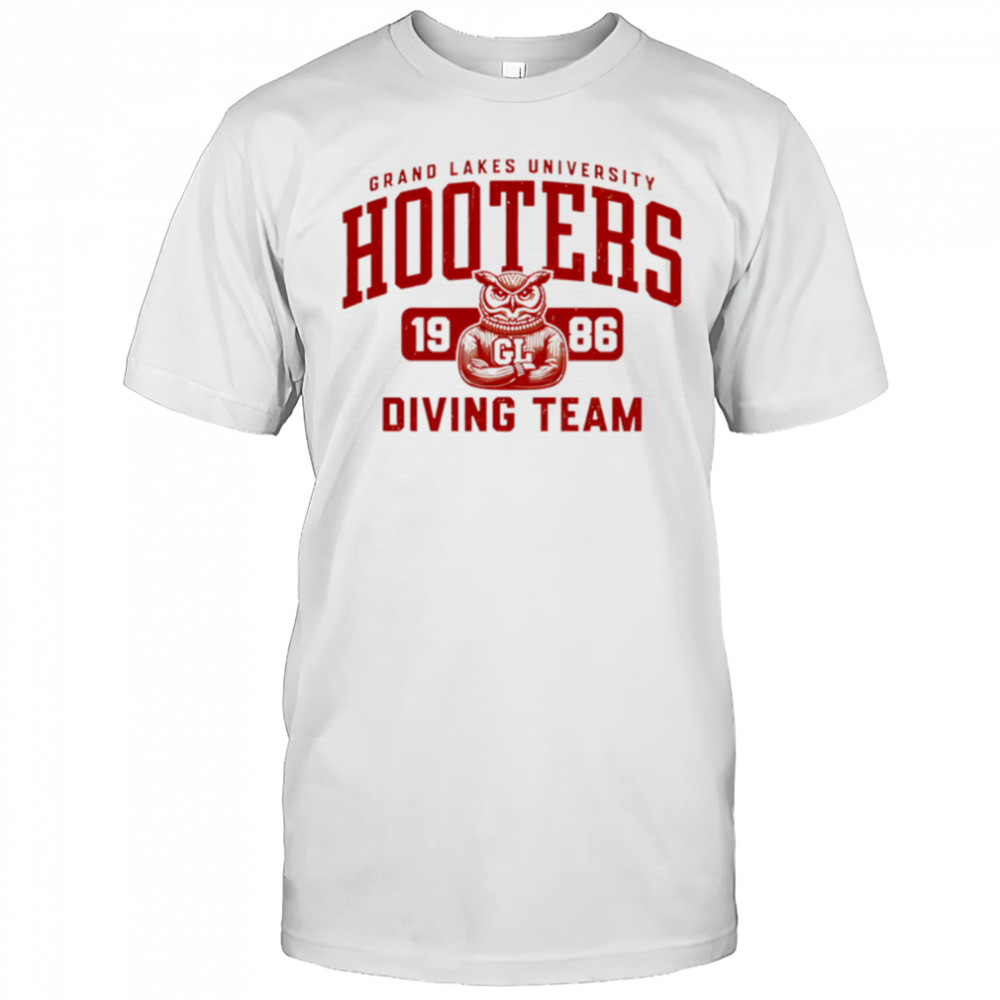 Grand Lakes University Hooters 1986 diving team shirt