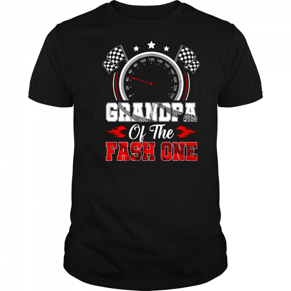 Grandpa Of The Fast One 1st Birthday Racing Car Family shirt