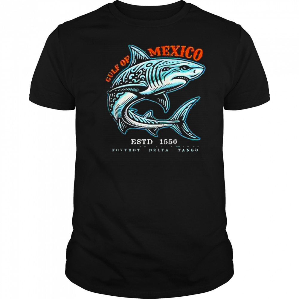Gulf Of Mexico Foxtrot Delta Tango Tribal Shark Shirt
