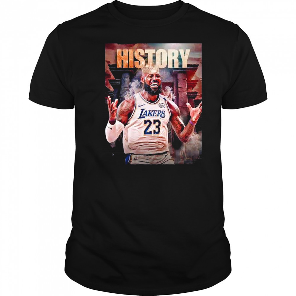 History LeBron James Los Angeles Lakers the first player in NBA shirt