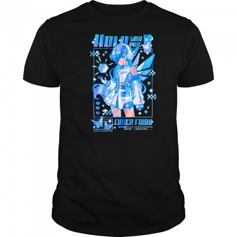 Holographic Cyber Fairy Game Loading shirt