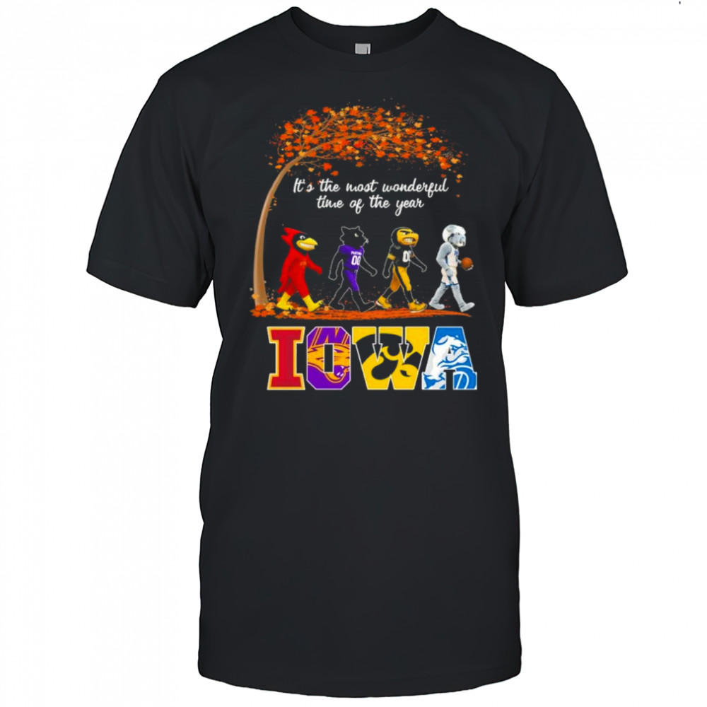Iowa Sports Teams Mascot Abbey Road It’s The Most Wonderful Time Of The Year Shirt